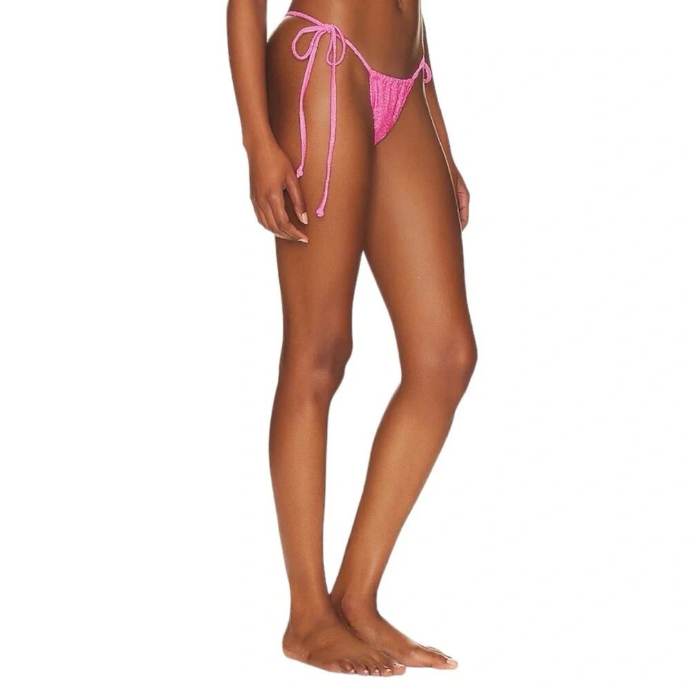 New‎ Good American Sparkle Tiny Ties Bottom in Knockout Pink Size 6